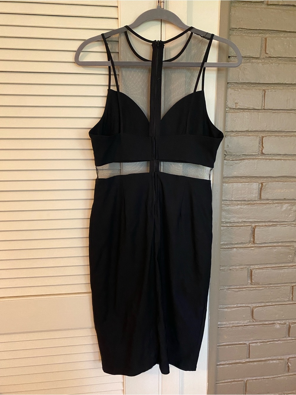 Tobi Black Dress with Mesh Insets - Picture 5 of 6